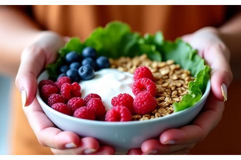 Woman enjoying a healthy meal, representing gut health