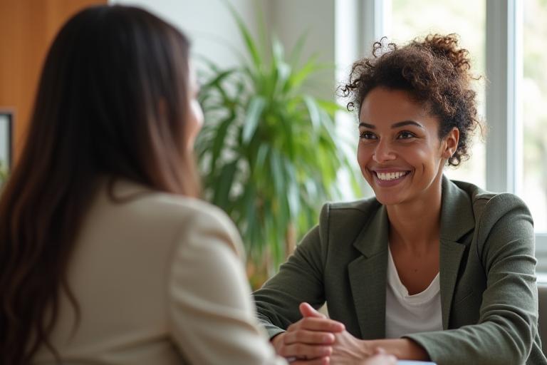 Person talking to a health advisor